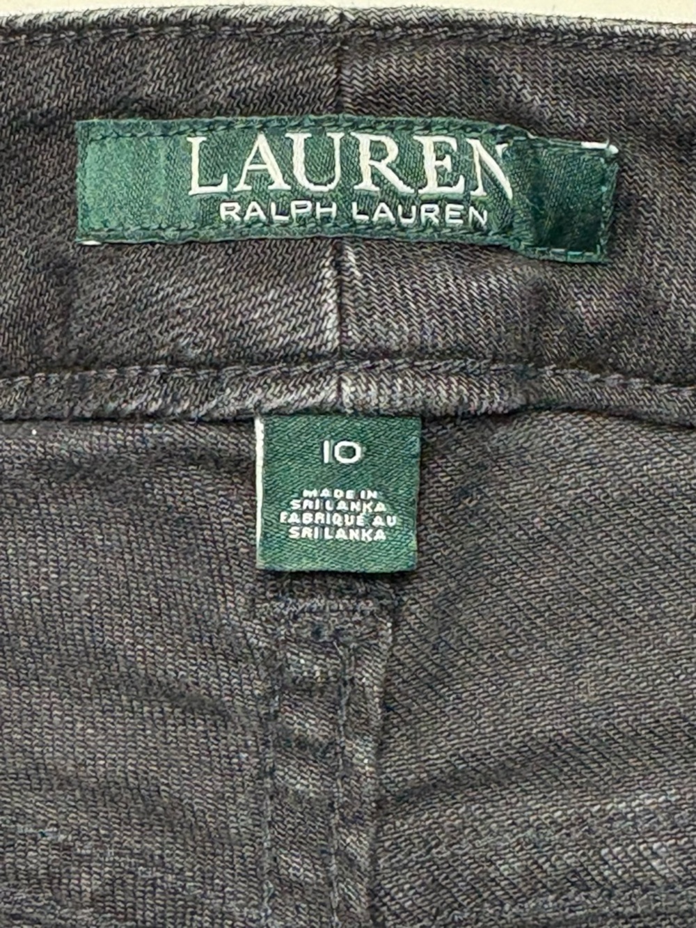 Lauren Ralph Lauren Regal Straight Ankle Jeans Velvet Cuff Embroidered Black 10 - Picture 10 of 14